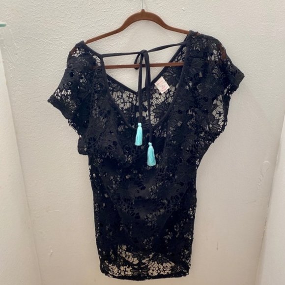 TARGET Black Lace Cutout Swimsuit Cover Up - Picture 1 of 4